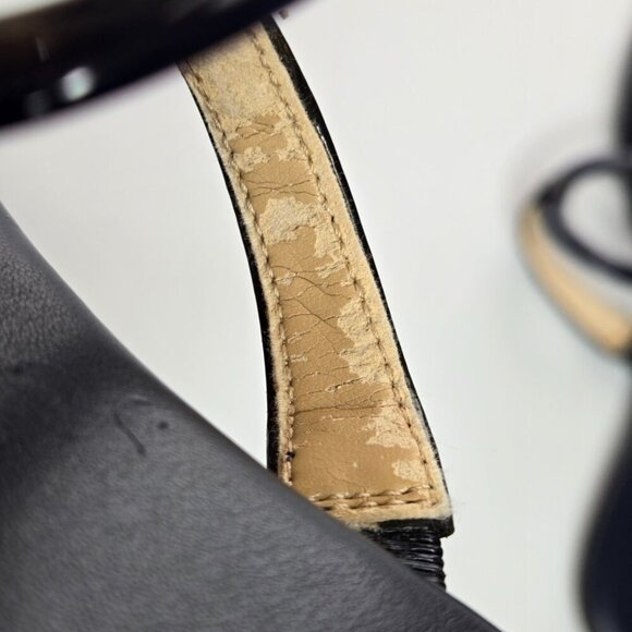 Michael Kors Claudia Navy Blue Patent Leather Flat Thong Sandals Sz 8 PW16A - Picture 7 of 7